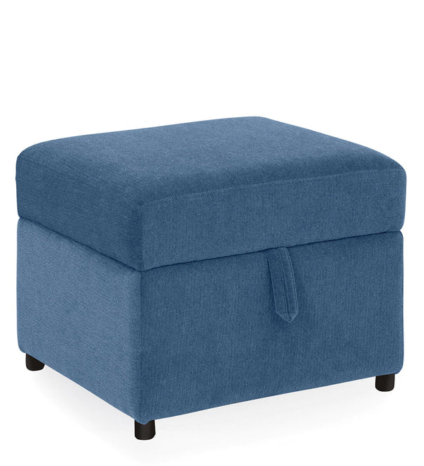 Modern Fabric Ottoman in Twilight Blue Colour