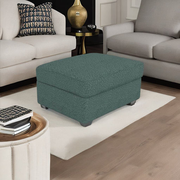 Modern Fabric Ottoman in Pastel Blue Colour