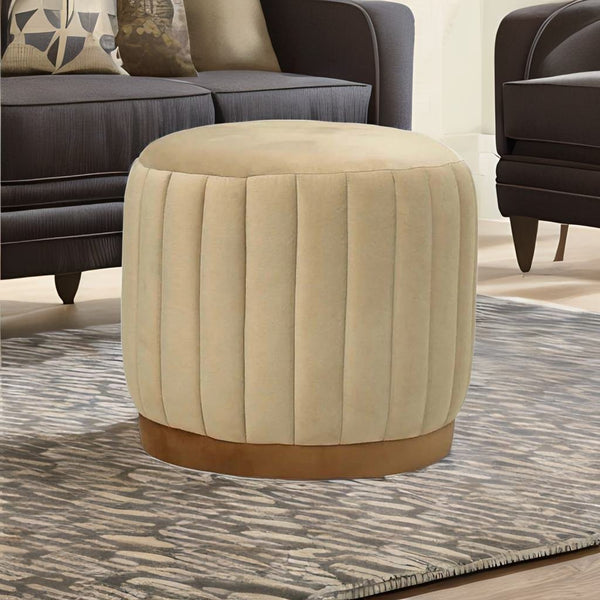 Modern Fabric Ottoman in Beige Colour