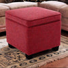 Modern Solid Wood OttomanMaroon