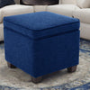 Modern Solid Wood Ottoman Royal Blue