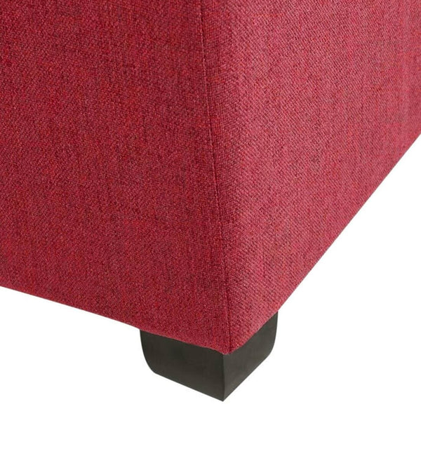 Modern Solid Wood Ottoman in Blood Maroon Colour