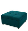 Modern Solid Wood Ottoman in Sea Green Colour
