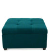 Modern Solid Wood Ottoman in Sea Green Colour