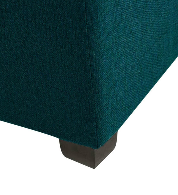 Modern Solid Wood Ottoman in Sea Green Colour