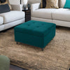 Modern Solid Wood Ottoman in Sea Green Colour