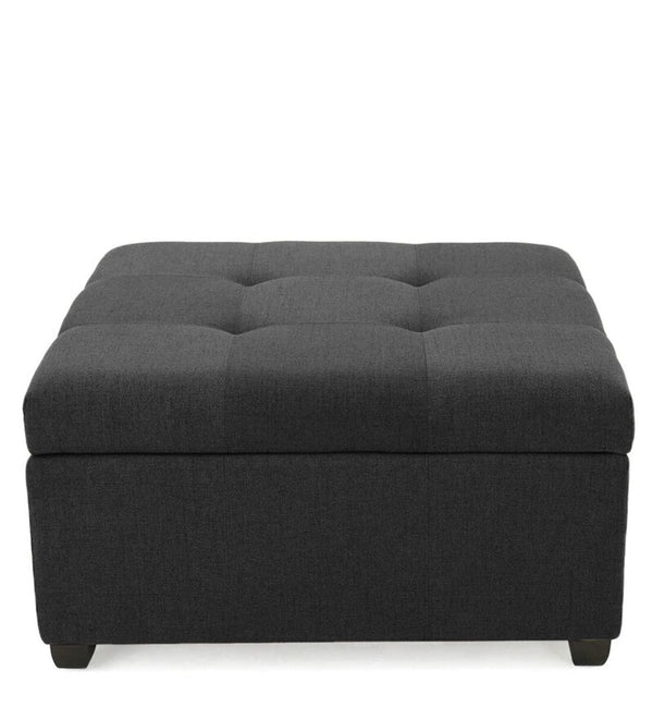 Modern Solid Wood Ottoman in Grey Colour