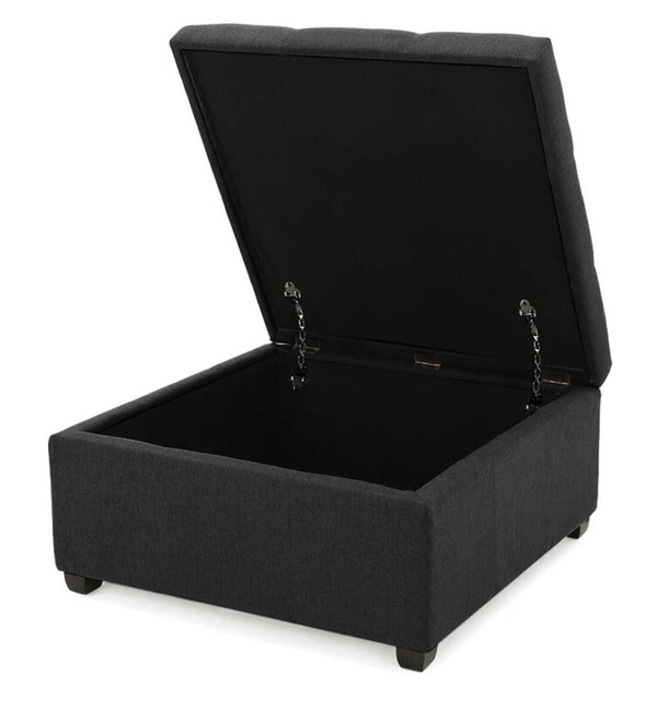 Modern Solid Wood Ottoman in Grey Colour