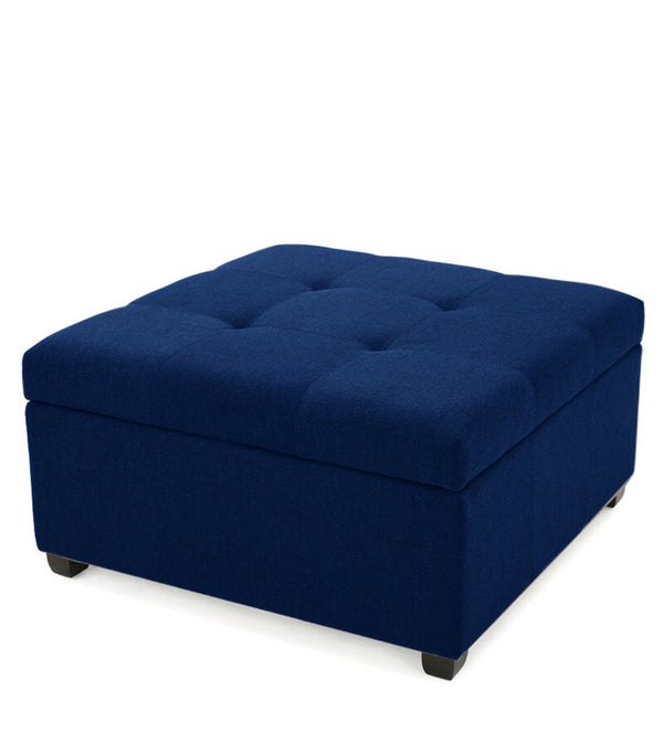 Modern Solid Wood Ottoman in Royal Blue