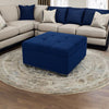 Modern Solid Wood Ottoman in Royal Blue