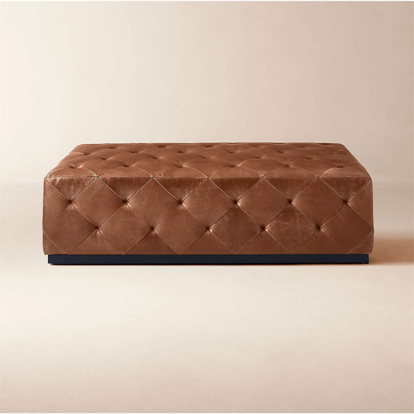 Diego Leather Tufted Ottoman