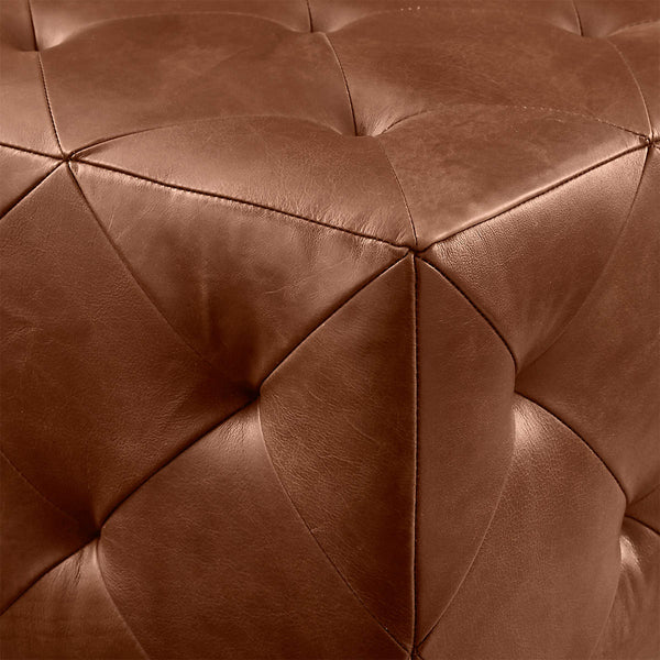 Diego Leather Tufted Ottoman