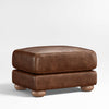 Huston Leather Ottoman In Brown