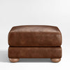 Huston Leather Ottoman In Brown