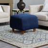 Modern Solid Wood Ottoman in Berry Blue Colour