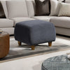 Modern Solid Wood Ottoman in Grey Colour