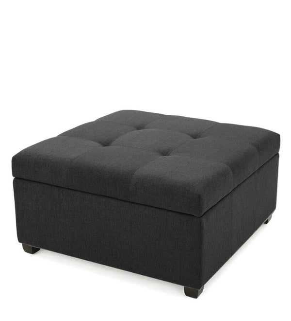 Modern Solid Wood Ottoman in Grey Colour
