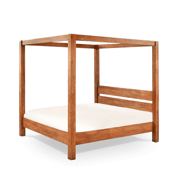 Berlin Solid Wood Poster Bed In Honey Finish