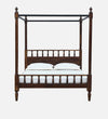 Traditional Sheesham Wood Poster Bed In Provincial Teak Finish