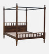 Traditional Sheesham Wood Poster Bed In Provincial Teak Finish