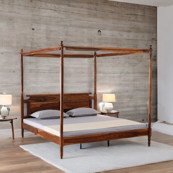 Rao Traditional Sheesham Wood Poster Bed