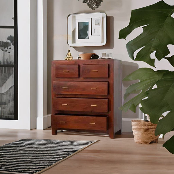 Classic Modern Darbar ebony Solid Sheesham Wood Chest of Drawer