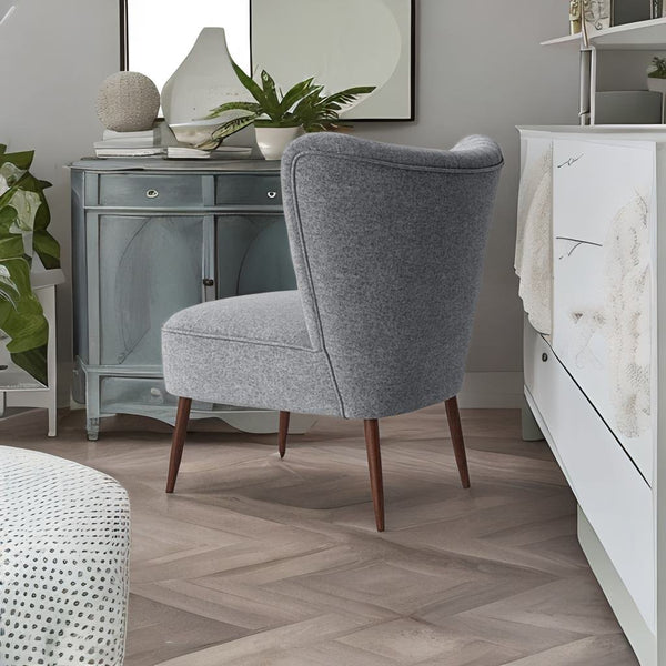 Classic Solid Sheesham Wood and Fabric Accent Chair