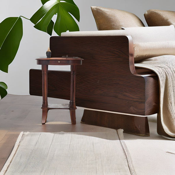 Modern Rajasthani Classy Olive Solid Sheesham Wood Side Table