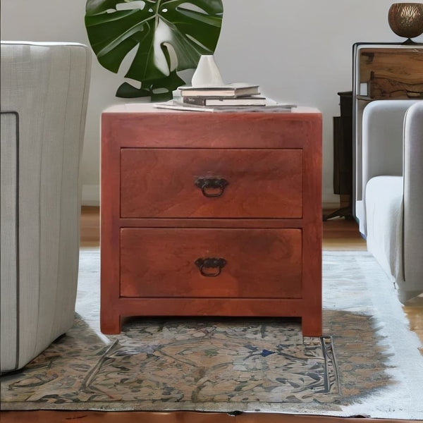 Modern Hollis Solid Mango Wood Nightstand Bedside Table