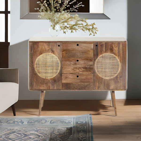 Rattan Natural Mango Wood Sideboard