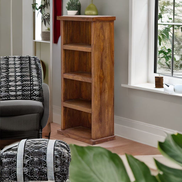 Modern Mehran Contemporary Classy Sheesham Wood Walnut Mini Bookshelf
