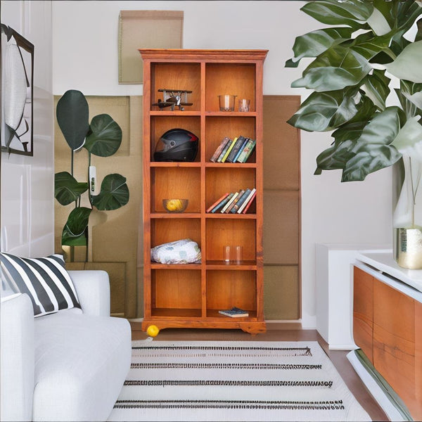 Modern Aristocrat Contemporary Classsy Sheesham Wood Walnut Bookshelf