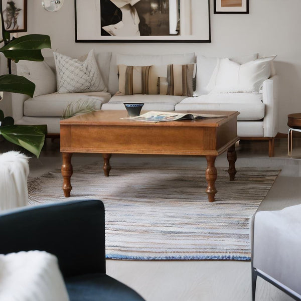 Modern Darbar Vintage Style Olive Mango Wood Coffee Table