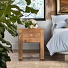 Modern Misa Solid Mango Wood With 2 Drawer Bedside Table
