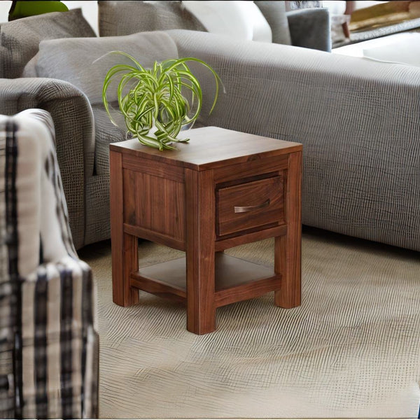 Classic Premium Solid Sheesham Wood 1 Drawer Bedside Table