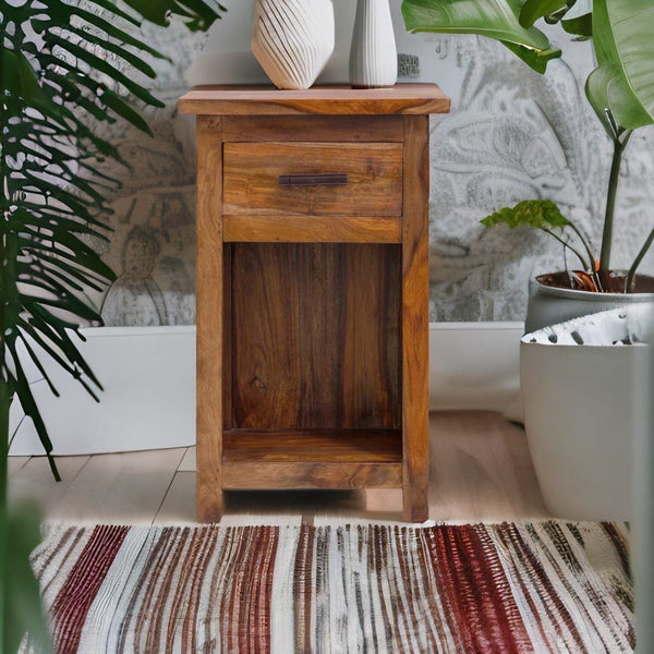 Classic Premium Solid Sheesham Wood With 1 Drawer Bedside Table