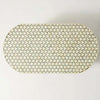 Amber Bone Inlay Oval Coffee Table