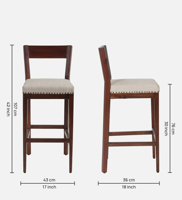 Sheesham Wooden Cafe Stool - Walnut Finish