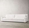 Modern 3 Seater Fabric Sofa - White Finish