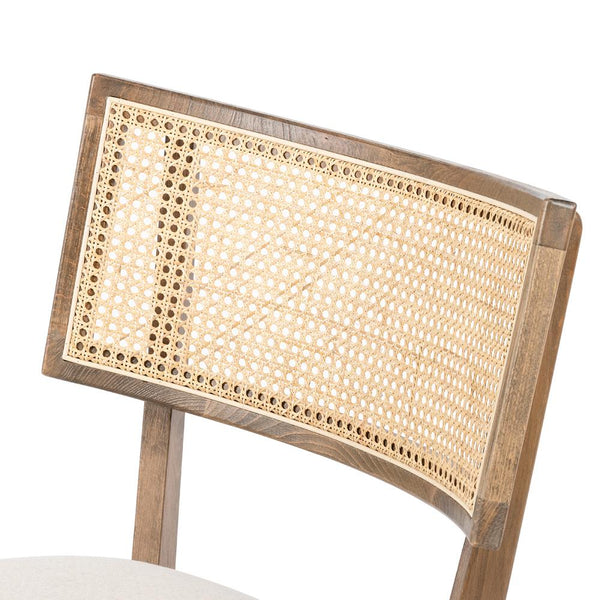 Modern Rattan Solid Wood Dining Chair - Natural Finish