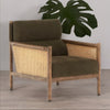 Classic Rattan Solid WoodArm Chair - Green Finish