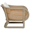 Traditional Solid Wood Rattan Upholstered Lounge Chair - Natural Finish