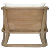 Traditional Solid Wood Rattan Upholstered Lounge Chair - Natural Finish