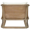 Traditional Solid Wood Rattan Upholstered Lounge Chair - Natural Finish
