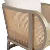 Traditional Solid Wood Rattan Upholstered Lounge Chair - Natural Finish