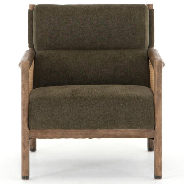 Classic Rattan Solid WoodArm Chair - Green Finish
