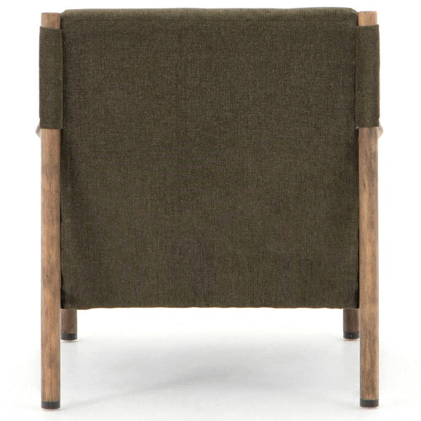 Classic Rattan Solid WoodArm Chair - Green Finish