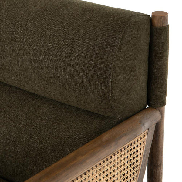 Classic Rattan Solid WoodArm Chair - Green Finish