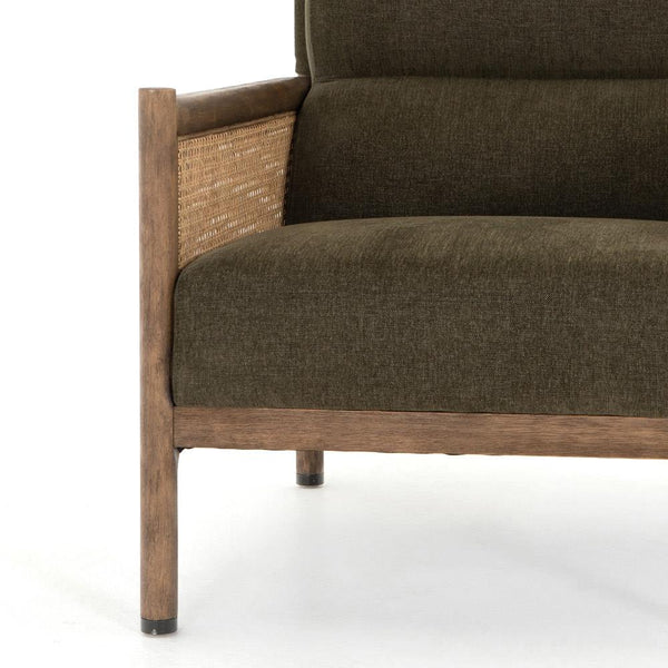 Classic Rattan Solid WoodArm Chair - Green Finish