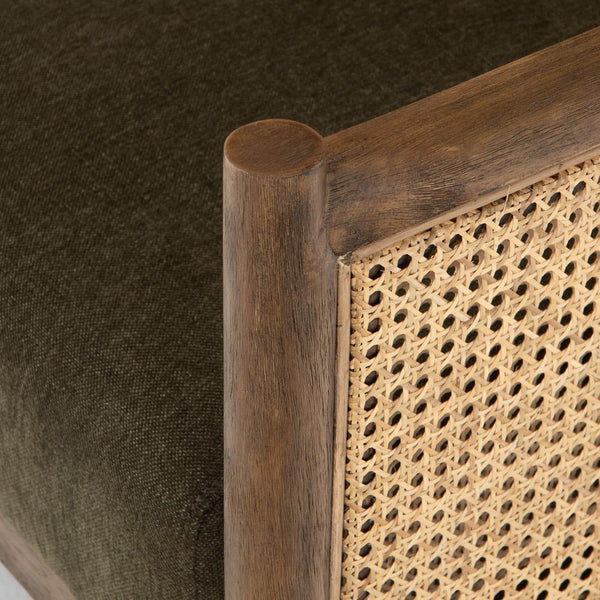 Classic Rattan Solid WoodArm Chair - Green Finish